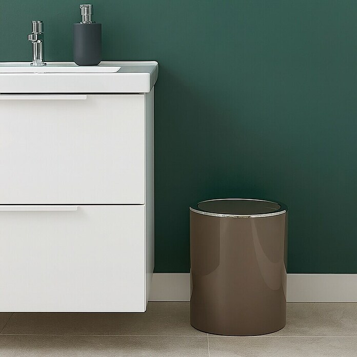 MSV Cubo de basura de baño Kamaka (6 l, Plástico, Taupe) | BAUHAUS