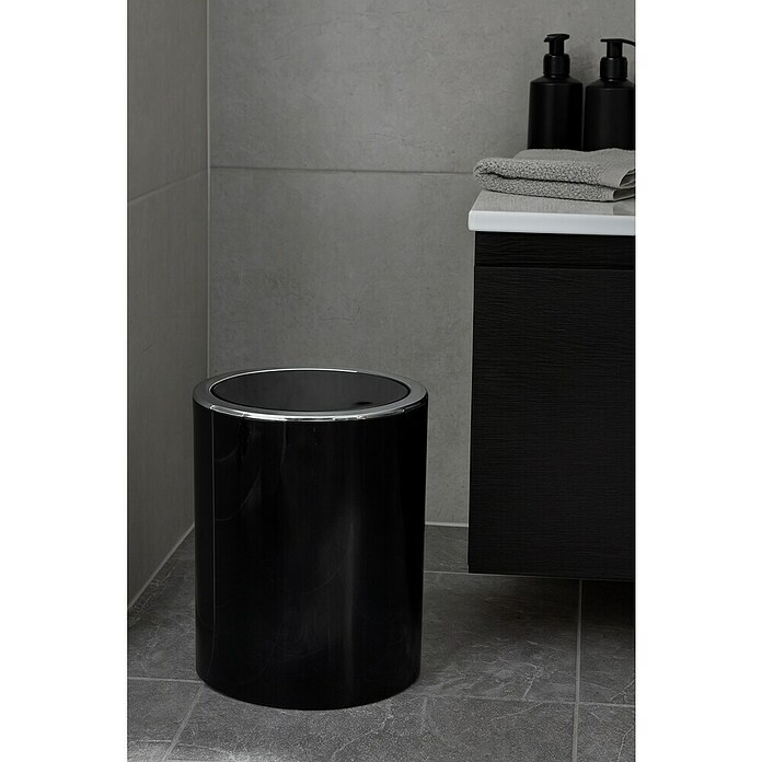 MSV Cubo de basura de baño Kamaka (6 l, Plástico, Negro) | BAUHAUS
