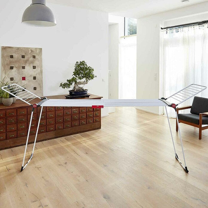 Vileda Tendedero con alas Infinity Flex extensible (Longitud cuerda de tender: 30 m, L x An x Al: 304 x 56 x 128 cm, Blanco) | BAUHAUS