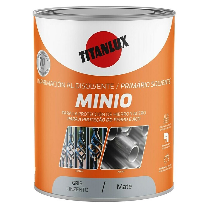 Titanlux Imprimación Minio sintético (4 l, Gris) | BAUHAUS