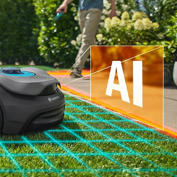 Gardena Mähroboter Smart Sileno Sense - 600 m², Schnittbreite: 16 cm, Kamera-gestützte Navigation, GPS - Smart Rasenpflege mit dem Gardena Mähroboter: Präzise Navigation und intelligente Hinderniserkennung für einen perfekten Rasenschnitt.
