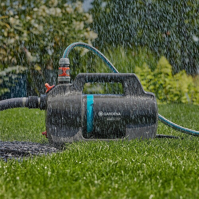 Gardena Gartenpumpen-Set 5200 Silent inkl. Schlauch & Sauggarnitur (600 W, Max. Fördermenge: 5 300 l/h) | BAUHAUS