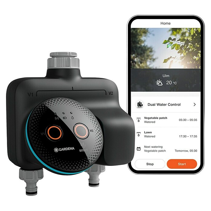 Gardena Smart system Bewässerungsautomat Dual Water Control (Betriebsdruck: 0,5 bar - 12 bar, Bewässerungsdauer: 1 min - 10 h) | BAUHAUS