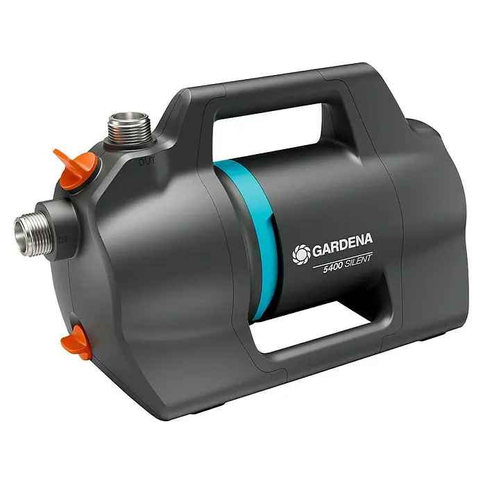 Gardena Gartenpumpe 5400 Silent - 650 W, Max. Fördermenge: 5.400 l/h - Abbildung einer Gardena 5400 Silent Gartenpumpe, die für ihre leise Leistung und Effizienz bei der Gartenbewässerung bekannt ist.