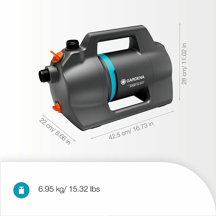 Gardena Gartenpumpe 5000 Silent (550 W, Max. Fördermenge: 5 100 l/h) | BAUHAUS