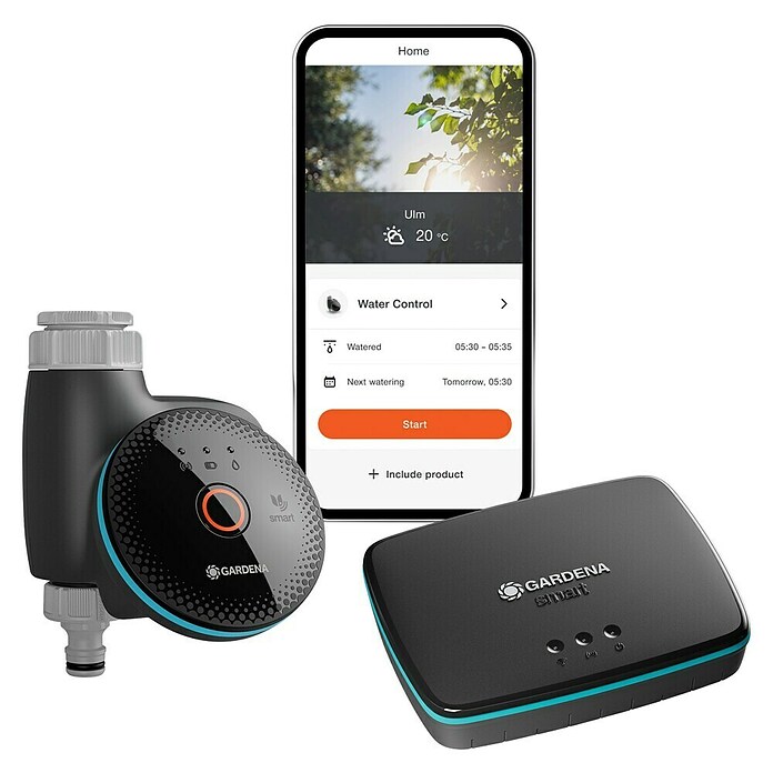 Gardena Smart system Zalivalni računalnik Water Control Set  (Delovni tlak: 0,5 bar - 12 bar, Čas namakanja: 1 min - 10 h) | 7316 - Bewässerungscomputer | IAFB - Systemteile Wassertechnik | IAF - Wassertechnik | IA - Gartenhartware | I - Stadtgarten | BAUHAUS
