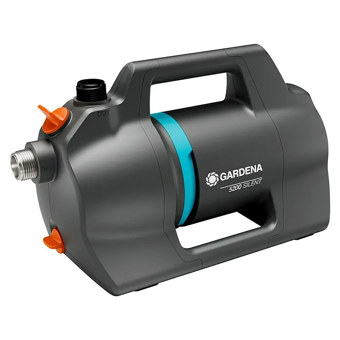 Gardena Gartenpumpe 5200 Silent - 600 W, Max. Fördermenge: 5.300 l/h - Gardena 5200 Silent Hauswasserwerk für zuverlässige Gartenbewässerung. Leistungsstark und leise, ideal für den Einsatz im Hausgarten.