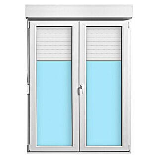 Balconera de PVC practicable-oscilobatiente (140 x 218 cm, Derecha, Blanco)