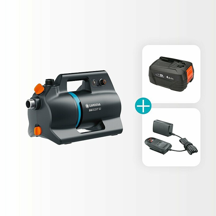 Gardena Power for All 18V Akku-Gartenpumpe 3000 Silent (18 V, Li-Ionen, 1 Akku, Max. Fördermenge: 3 000 l/h) | BAUHAUS