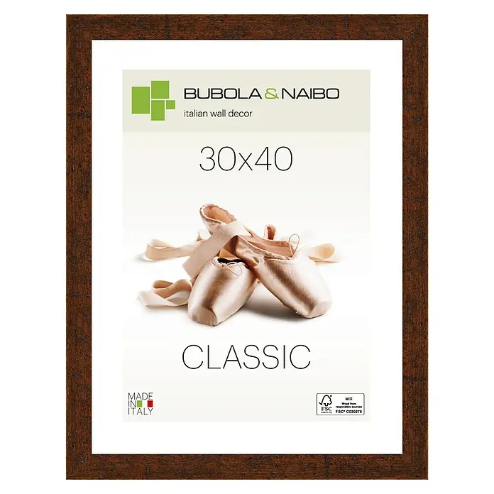 Holzrahmen Humphrey 3860 - Bildformat: 30 x 40 cm, Rustikal gebeizt - Elegantes 30x40 Wandbild von Bubola & Naibo mit einem klassischen Motiv. Perfekt für stilvolle Wohnraumdekoration mit italienischem Flair.