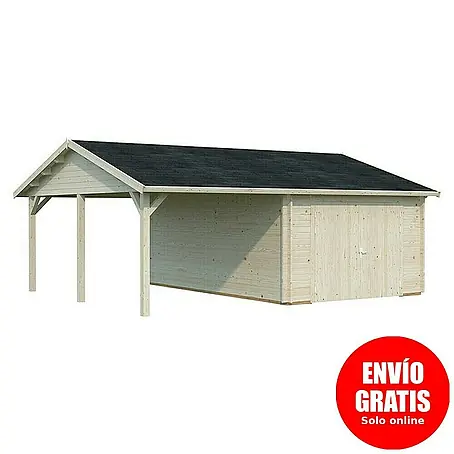 Palmako  Garaje con carport Roger con puerta abatible