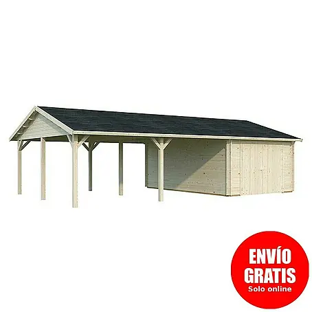 Palmako  Garaje con carport Roger con puerta abatible