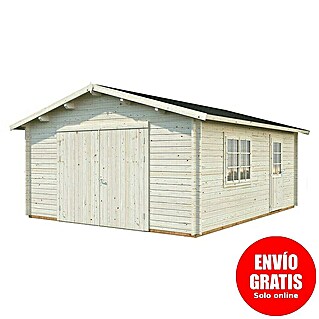 Palmako Garaje Roger con puerta abatible (Medidas ext. (An x Pr): 514 x 598 cm, Madera, Natural, 23,9 m²)