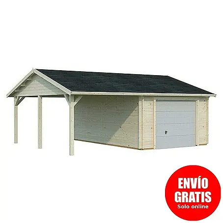 Palmako  Garaje con carport Roger con puerta seccional