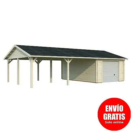 Palmako  Garaje con carport Roger con puerta seccional