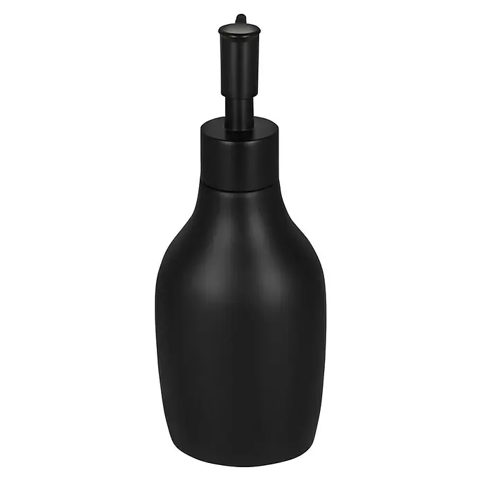 Venus Flakoni Seifenspender - Polyresin, Schwarz - Schwarzer Seifenspender mit modernem Design für Badezimmer oder Küche, ideal zur Aufbewahrung von Flüssigseife oder Lotion.