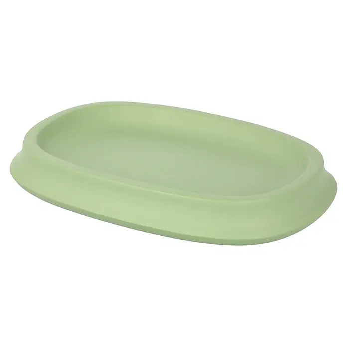 Venus Flakoni Seifenschale - Sage, Polyresin - Hier ist eine hellgrüne, ovale Ablageschale. Ideal für Bad, Küche oder Büro, um Kleinigkeiten stilvoll aufzubewahren.