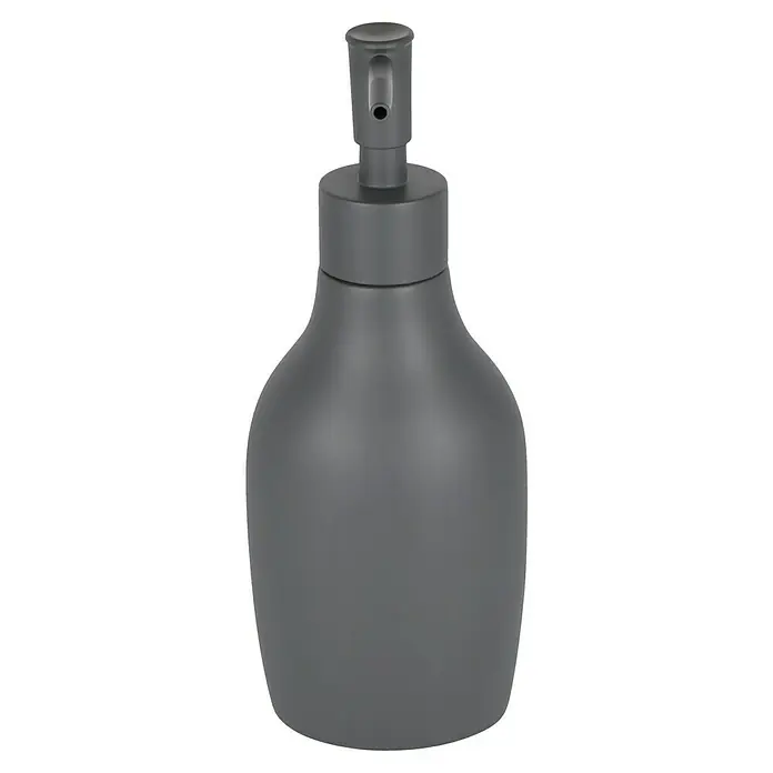 Venus Flakoni Seifenspender - Polyresin, Grau - Grauer Seifenspender mit Pumpe, ideal für Badezimmer und Küche, für eine hygienische Händereinigung und stilvolle Aufbewahrung von Seife.