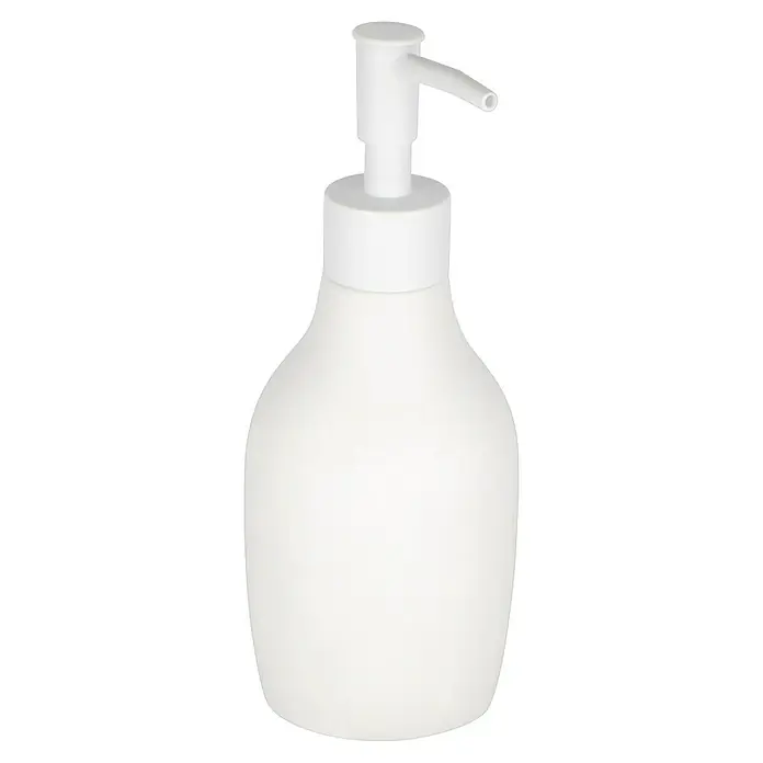 Venus Flakoni Dispensador de jabón - L x An x Al: 76 x 65 x 193 cm, Plástico, Blanco - Un dispensador de jabón blanco sencillo con cabezal de bomba, ideal para el baño o la cocina, que combina funcionalidad y estilo.