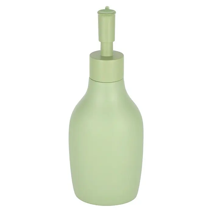 Venus Flakoni Seifenspender - Polyresin, Grün - Diese Aufnahme zeigt eine grüne Seifenpumpe vor einem schwarzen Hintergrund. Der Fokus liegt auf dem modernen und schlichten Design des Spenders.