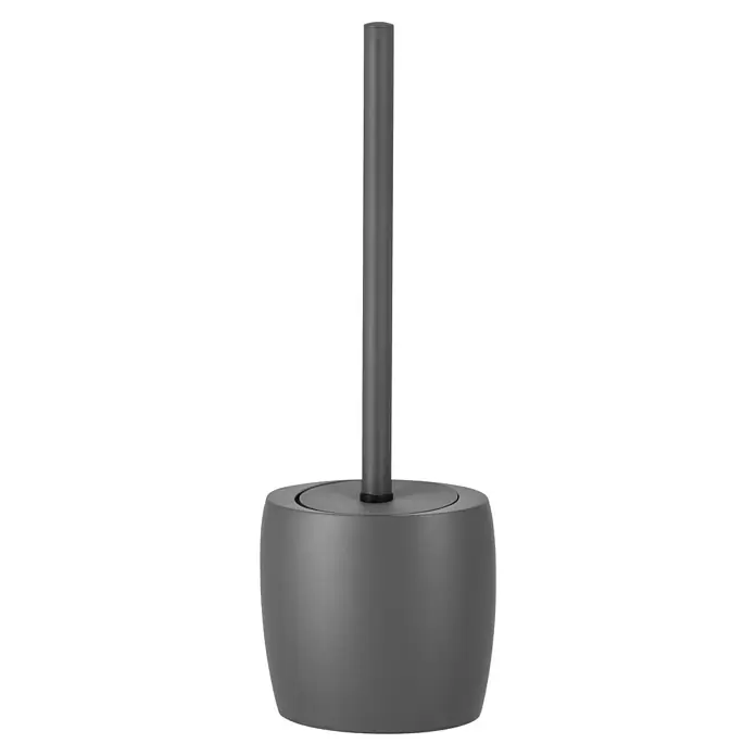 Venus Flakoni WC-Bürstengarnitur - Polyresin, Grau - Graue Toilettenbürste mit einem schlanken, zylindrischen Design und einem stabilen, runden Behälter. Perfekt für moderne Badezimmer.