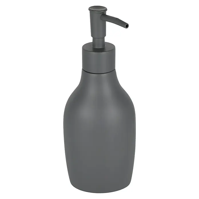 Venus Flakoni Dispensador de jabón - L x An x Al: 76 x 65 x 193 cm, Plástico, Gris - Dispensador de jabón cerámico gris con cabezal de bomba para baño o cocina, un accesorio simple y moderno para la higiene diaria.
