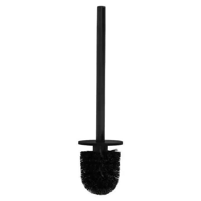 Venus Flakoni WC-Bürstengarnitur - Polyresin, Schwarz - Schwarze Toilettenbürste mit langem Griff und rundem Bürstenkopf zur Reinigung von Toiletten.