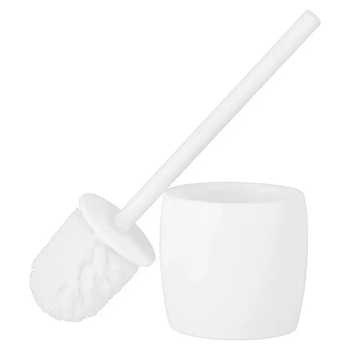 Venus Flakoni WC-Bürstengarnitur - Polyresin, Weiß - WC-Garnitur mit Bürste und Halter in schlichtem Weiß für eine hygienische Badezimmerausstattung. Die Bürste sorgt für Sauberkeit.