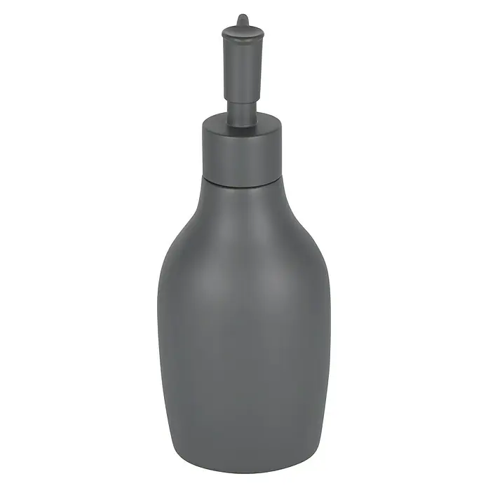 Venus Flakoni Seifenspender - Polyresin, Grau - Grauer Seifenspender mit Pumpkopf für Badezimmer und Küche, ideal für Flüssigseife oder Lotionen. Praktisch und stilvoll.
