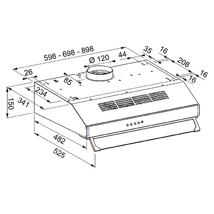 Mepamsa Campana integrable Modena (Ancho: 70 cm, 380 m³/h, Acero Inoxidable) | BAUHAUS