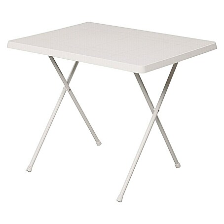 Campingtisch (L x B x H: 60 x 80 x 55 cm, Weiß, Klappbar)