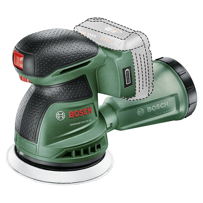 Bosch Power for All 18V Lijadora excéntrica de batería UniversalOrbit 20 (18 V, Sin batería, Diámetro disco de lija: 125 mm) | BAUHAUS