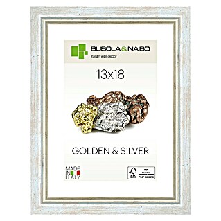 Bubola & Naibo Marco de madera Marisa (13 x 18 cm, Plateado)