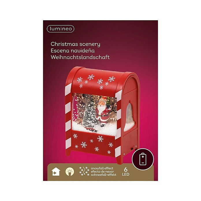 Figura LED navideña (9,5 x 13,5 x 19 cm, Rojo, Funciona con pilas, LED) | BAUHAUS