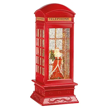 Figura LED navideña cabina Papa Noel