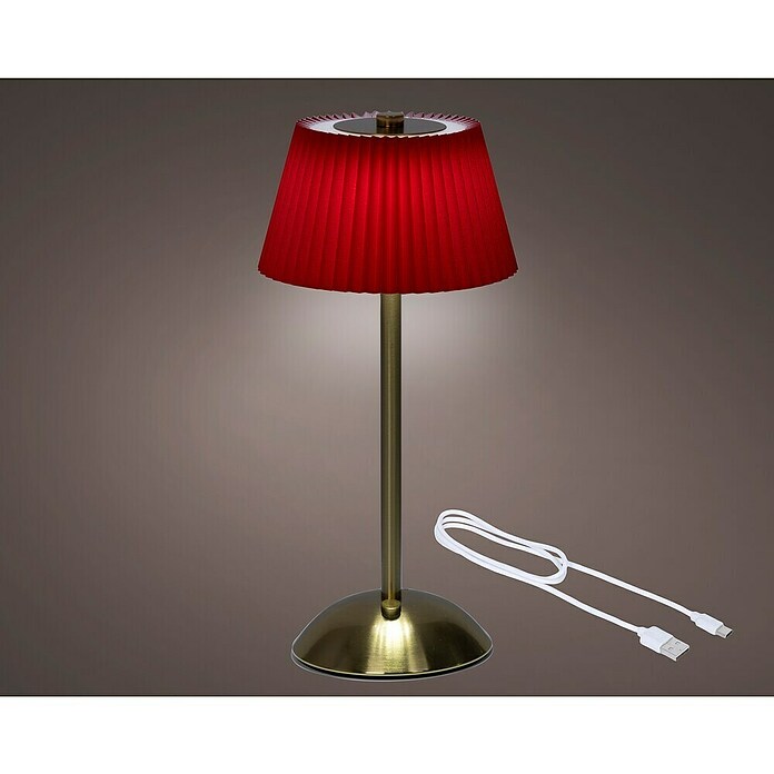 Lámpara de sobremesa LED redonda (4 W, Ø x Al: 30,5 x 15 cm, Rojo, Blanco cálido) | BAUHAUS