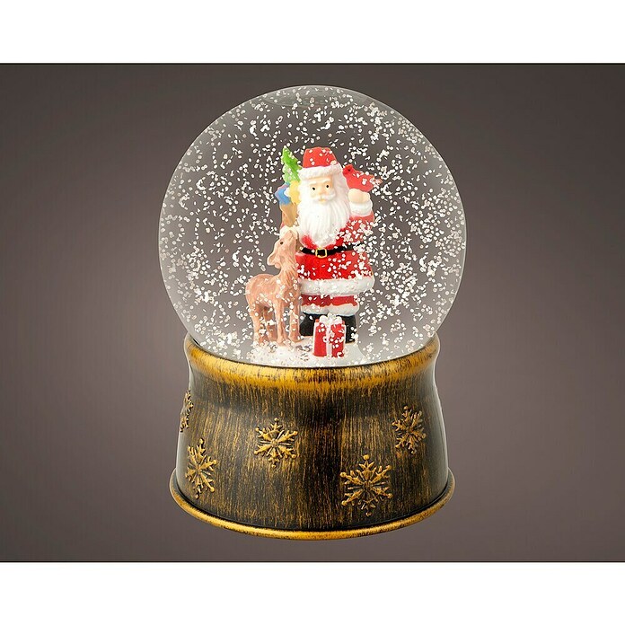 Figura LED navideña bola de nieve (6 x 13 x 17,5 cm, Bronce, Funciona con pilas, LED) | BAUHAUS
