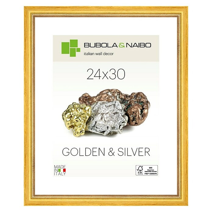 Bilderrahmen (Gold, 24 x 30 cm, Holz)
