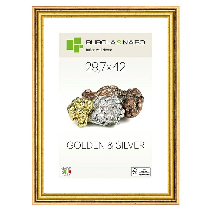 Bilderrahmen (Gold, 29,7 x 42 cm / DIN A3, Holz)