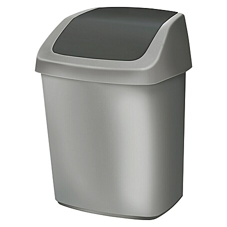 Curver Schwingdeckeleimer Swing top (50 l, Kunststoff, Silber/Anthrazit)