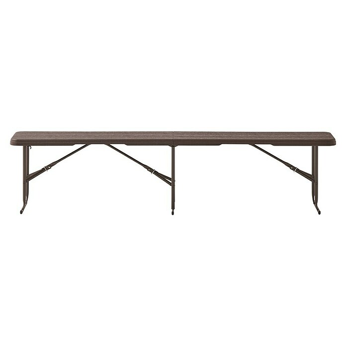 Banco de camping plegable Wood (L x An x Al: 180 x 28 x 43 cm, HDPE/Acero, Marrón) | BAUHAUS