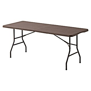 Mesa plegable Wood (L x An x Al: 180 x 75 x 74 cm, Marrón)