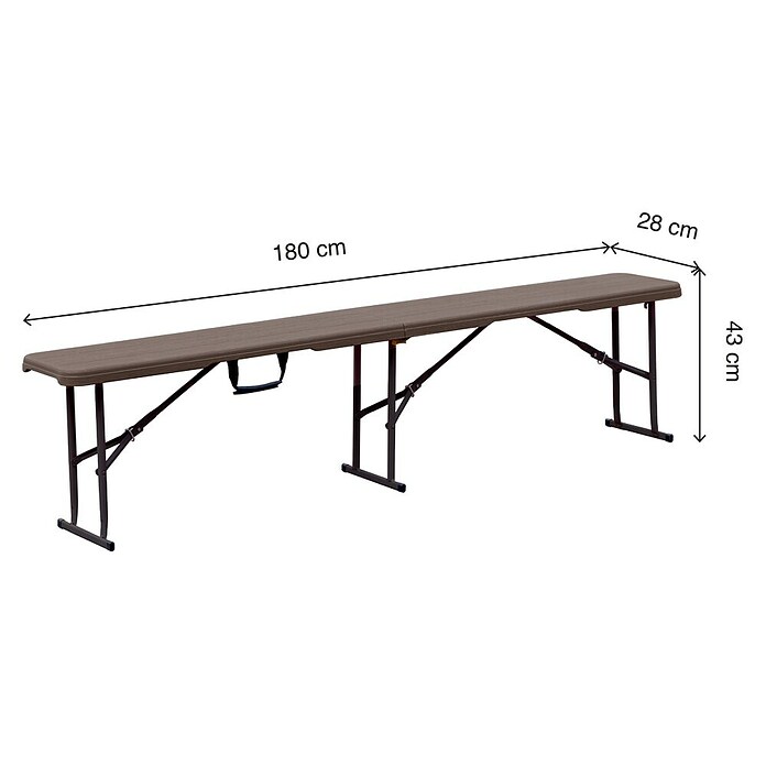 Set de muebles de jardín Wood (3 pzs., Acero/HDPE, Marrón) | BAUHAUS