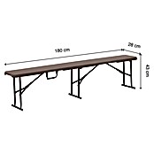 Set de muebles de jardín Wood (3 pzs., Acero/HDPE, Marrón) | BAUHAUS