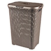 Keter Style Wäschekorb Deco Rattan (60 l, Braun, Rechteckig, Kunststoff)