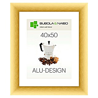 Bubola & Naibo Alurahmen Alu-Design II (Bildformat: 40 x 50 cm, Gold)