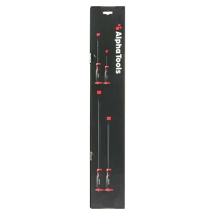 Alpha Tools Stechbeitel-Set - 4 -tlg. - Alpha Tools Schraubendreher-Set: Dieses Set enthält mehrere Schraubendreher mit roten Griffen und unterschiedlichen Größen für vielfältige Anwendungen.