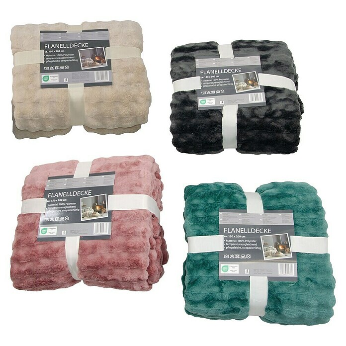 Decke (farblich sortiert, L x B: 150 x 200 cm, Microfaser Flanell) | BAUHAUS