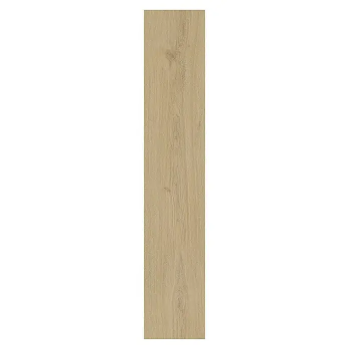 Parador Vinylbodenmuster Basic 30 Eiche Regent beige Gebürstete Struktur - 200 x 216 x 9,4 mm, Landhausdiele - Detailaufnahme einer hellbraunen Holzplanke mit deutlicher Maserung, ideal für Bodenbeläge oder Wandverkleidungen.