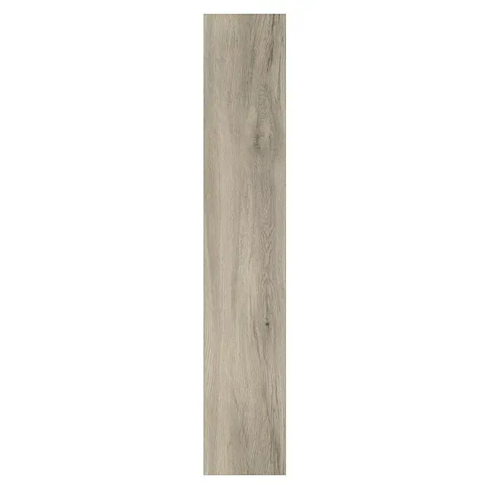 Parador Vinylbodenmuster Basic 30 Eiche pastellgrau Holzstruktur - 200 x 216 x 9,4 mm, Landhausdiele - Nahaufnahme einer einzelnen beigen Holzdiele mit dezenter Maserung, ideal für moderne Innenräume.